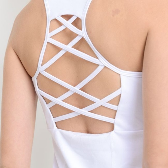 Racerback Lattice Top with integrated bra - Picture 2 of 4